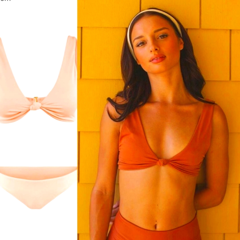Nwt Farfetch knotted twist tan nude Westerly bikini XS